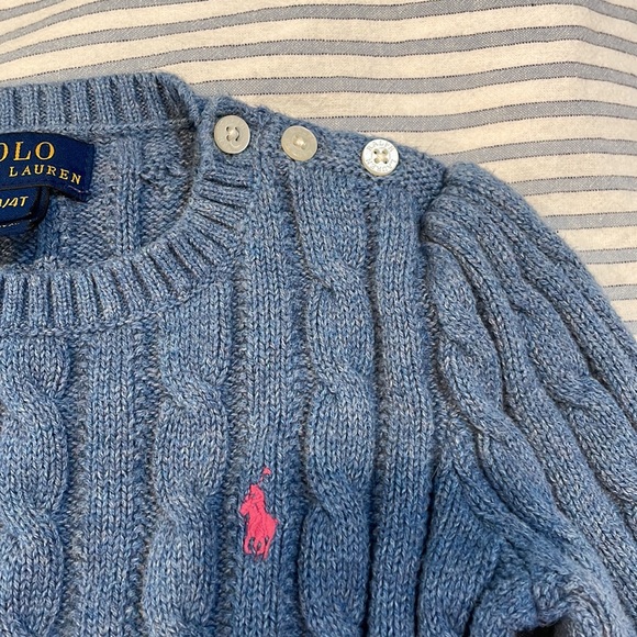 Polo Ralph Lauren cable knit button shoulder sweater 4T - Picture 3 of 4